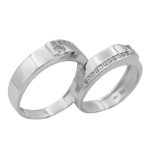 ست حلقه نقره زنانه و مردانه طرح بهارستان