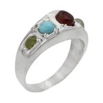 انگشتر چند سنگ نقره دست ساز زنانه و مردانه طرح فلق + حرز امام جواد (ع)