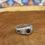 انگشتر چند سنگ نقره دست ساز زنانه و مردانه طرح فلق + حرز امام جواد (ع) - Image 2