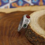 انگشتر چند سنگ نقره دست ساز زنانه و مردانه طرح فلق + حرز امام جواد (ع) - Image 3