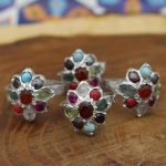 انگشتر چند سنگ نقره زنانه دست ساز طرح سحر + حرز امام جواد (ع) - Image 4