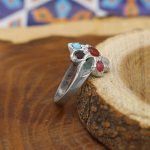 انگشتر چند سنگ نقره زنانه دست ساز طرح سحر + حرز امام جواد (ع) - Image 3