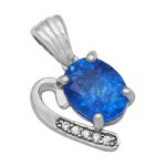 گردنبند توپاز الماس تراش زنانه نقره طرح بهاره