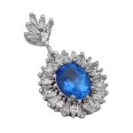 گردنبند توپاز الماس تراش زنانه نقره طرح متین