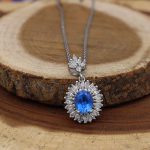 گردنبند توپاز الماس تراش زنانه نقره طرح متین - Image 2