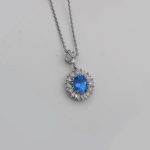 گردنبند توپاز الماس تراش زنانه نقره طرح متین - Image 3