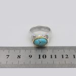 انگشتر فیروزه نیشابوری نقره مردانه دست ساز طرح زادان - Image 5