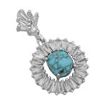 گردنبند فیروزه نیشابوری نقره زنانه طرح سارینا