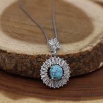 گردنبند فیروزه نیشابوری نقره زنانه طرح سارینا - Image 2