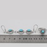 نیم ست فیروزه نیشابوری نقره زنانه طرح نورا - Image 3