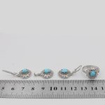 نیم ست فیروزه نیشابوری نقره زنانه طرح صبا - Image 3