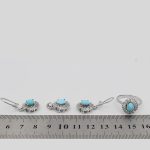 نیم ست فیروزه نیشابوری نقره زنانه طرح معصومه - Image 3