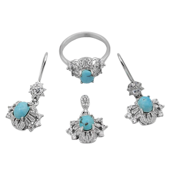 2-7-042turquoise-samaneh-women-set (1) نیم ست فیروزه زنانه نقره ساده
