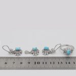 نیم ست فیروزه نیشابوری نقره زنانه طرح سمانه - Image 3