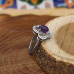 انگشتر آمیتیست الماس تراش نقره زنانه طرح اریکا - Image 2