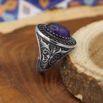 انگشتر آمیتیست نقره مردانه طرح یاسر - Image 2