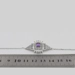 دستبند آمیتیست الماس تراش نقره زنانه طرح هدیه - Image 3