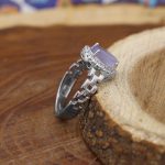 انگشتر عقیق کبود یمنی نقره زنانه طرح جمیله - Image 2