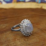 انگشتر عقیق کبود یمنی نقره زنانه طرح حمیده - Image 3