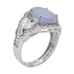 انگشتر عقیق کبود یمنی نقره زنانه طرح زیور