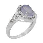 انگشتر عقیق کبود یمنی نقره زنانه طرح آزیتا