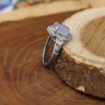 انگشتر عقیق کبود یمنی نقره زنانه طرح آزیتا - Image 2