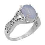 انگشتر عقیق کبود یمنی نقره زنانه طرح آتوسا