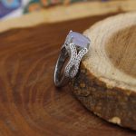 انگشتر عقیق کبود یمنی نقره زنانه طرح آتوسا - Image 2