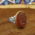 انگشتر عقیق سرخ نقره مردانه طرح یا امام رضا (ع) - Image 3