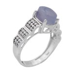 انگشتر عقیق کبود یمنی نقره زنانه طرح آتریسا