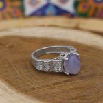 انگشتر عقیق کبود یمنی نقره زنانه طرح آتریسا - Image 2