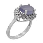 انگشتر عقیق کبود یمنی نقره زنانه طرح ملیکا