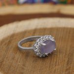 انگشتر عقیق کبود یمنی نقره زنانه طرح ملیکا - Image 3