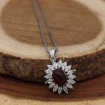 گردنبند عقیق سرخ نقره زنانه طرح رابعه - Image 2