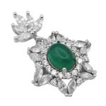 گردنبند عقیق سبز نقره زنانه طرح رخشان