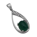 گردنبند عقیق سبز نقره زنانه طرح سودابه
