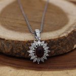 گردنبند عقیق سرخ نقره زنانه طرح یاسمن - Image 2