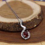 گردنبند عقیق سرخ نقره زنانه طرح نازنین - Image 2