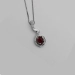 گردنبند عقیق سرخ نقره زنانه طرح نازنین - Image 3
