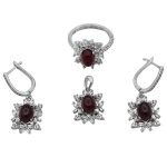 نیم ست عقیق سرخ نقره زنانه طرح افسانه