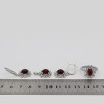 نیم ست عقیق سرخ نقره زنانه طرح افسانه - Image 3