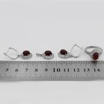 نیم ست عقیق سرخ نقره زنانه طرح فرنگیس - Image 3