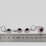 نیم ست عقیق سرخ نقره زنانه طرح ترلان - Image 3