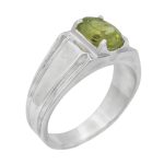 انگشتر زبرجد الماس تراش نقره مردانه دست ساز طرح منوچهر