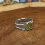 انگشتر زبرجد الماس تراش نقره مردانه دست ساز طرح منوچهر - Image 3