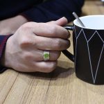 انگشتر زبرجد الماس تراش نقره مردانه دست ساز طرح منوچهر - Image 4