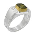 انگشتر زبرجد الماس تراش نقره مردانه دست ساز طرح بیروت