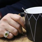 انگشتر زبرجد الماس تراش نقره مردانه دست ساز طرح بیروت - Image 5