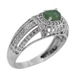 انگشتر زمرد الماس تراش نقره زنانه طرح پریناز