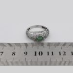 انگشتر زمرد الماس تراش نقره زنانه طرح پریناز - Image 4